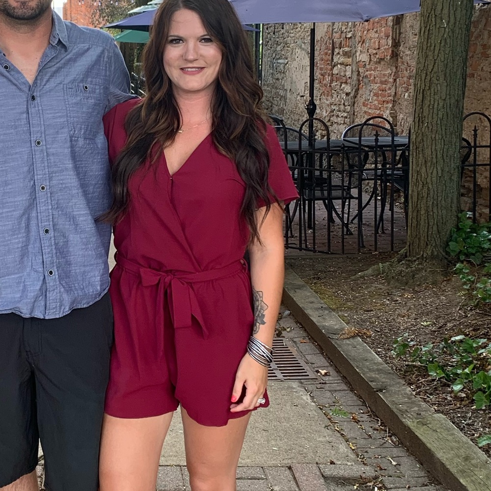 Dark Red romper